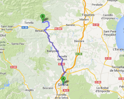 Mapa indicacions Girona-Beuda